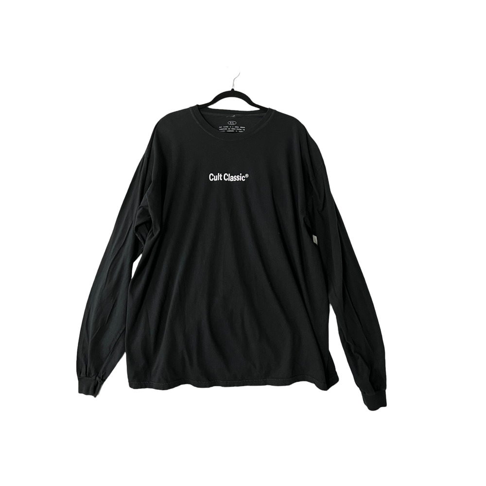 CULT CLASSIC Black Graphic Print Tee Shirt Long Sleeve Men's Size XXL
